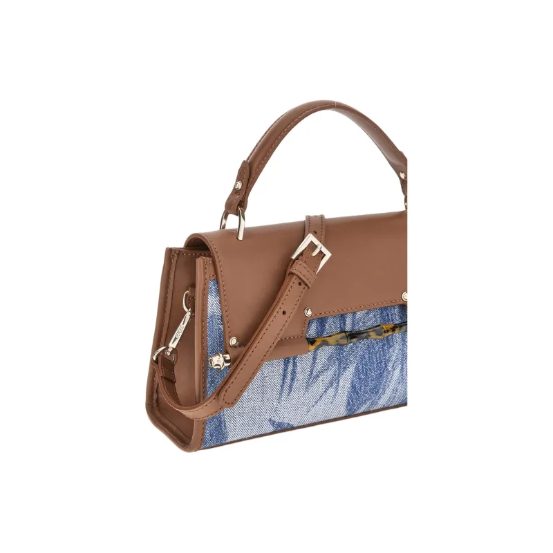 GUESS Polyester Blended Genuine Leather Shoulder Bag Crossbody Bag Handbag Women's Blue Multicolor-2