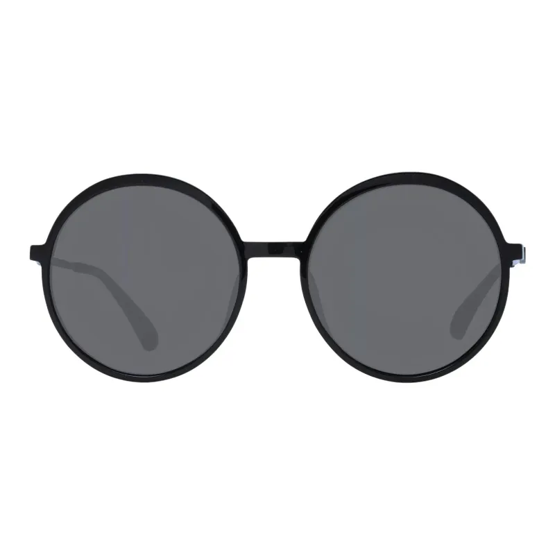 Ana Hickmann Plastic Acetate Round Sunglasses Women's Black-1
