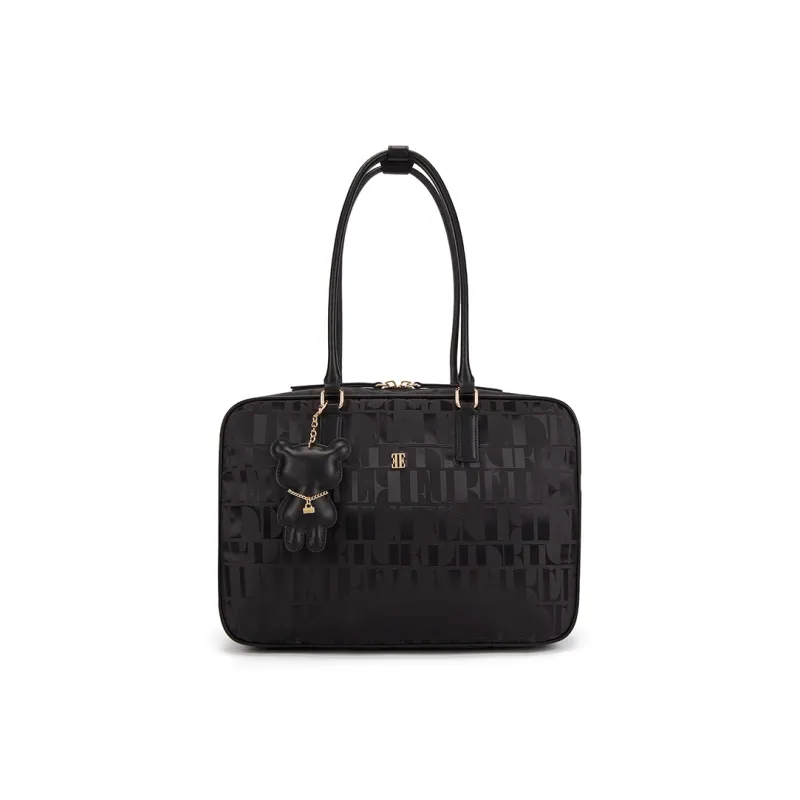 ELLE Fabric Bowling Ball Boston Shoulder Bag Regular Women's Black-0