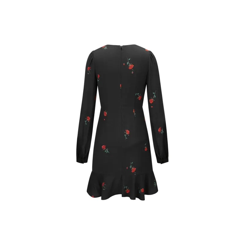 PEACEBIRD Long-Sleeved Dresses Women's Black-1