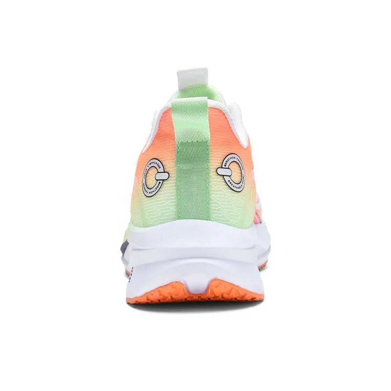 QIUTEXIONG Running Shoes Unisex Low Top Black White/White Orange/Light Gray-10