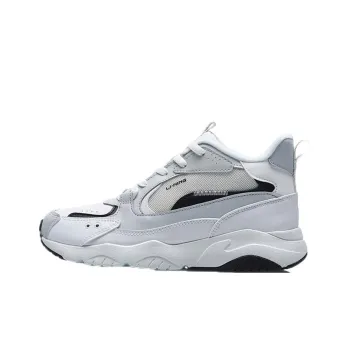 LiNing Cushioning, Slip Resistant, Abrasion Resistant, Lightweight Mid Top Running Shoes Women's Gray White