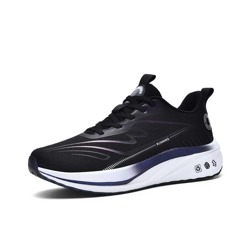 QIUTEXIONG Running Shoes Unisex Low Top Black White/White Orange/Light Gray-1