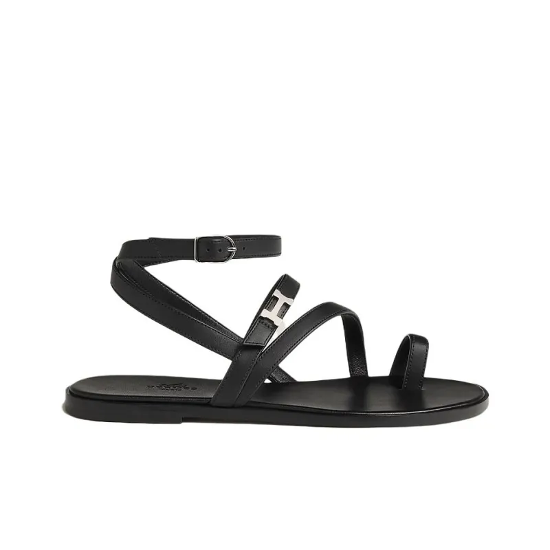 HERMES Harmonie One Strap Sandals Women's Black-1