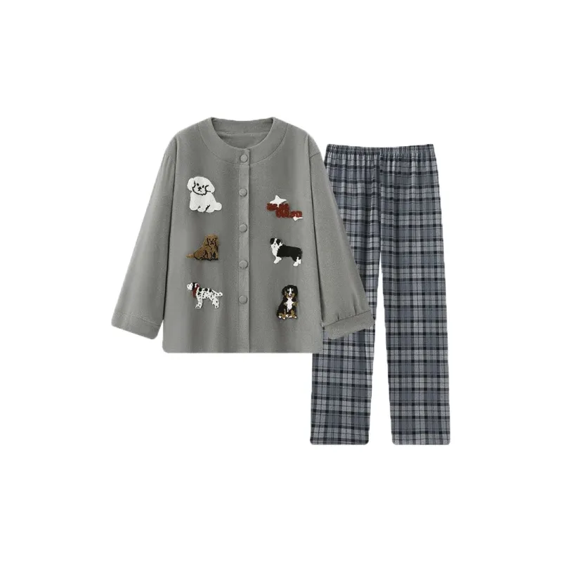 O'MESIK Pajama Set Women's Gray-0