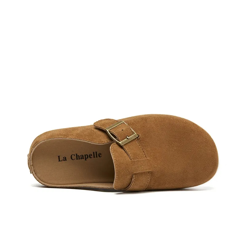 La Chapelle Leather Patchwork Woven Abrasion Resistant Slip Resistant Closed Toe Slippers Women's-11