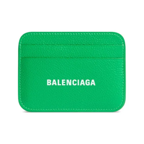 Balenciaga Grained Calfskin Card Holder Women's Green