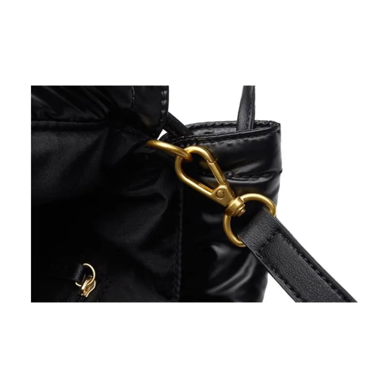 HAZZYS Polyurethane Tote Bag, Shopping Bag, Shoulder Bag, Handbag Tubas Women's Black-7