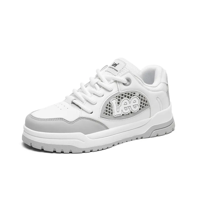 Lee Fashion Minimalist Style White Sneakers Commute Versatile Low Top Skateboard Shoes Men's-2