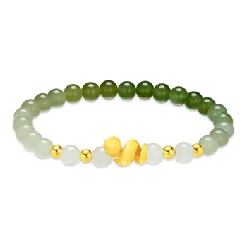 Love Jewelry Hetian Jade Bracelets Pale Greenish White Jade Unisex