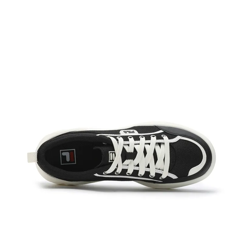 FILA COOKIES Abrasion Resistant, Breathable, Lightweight Coverage Low Top Canvas Shoes Men's Black White-2