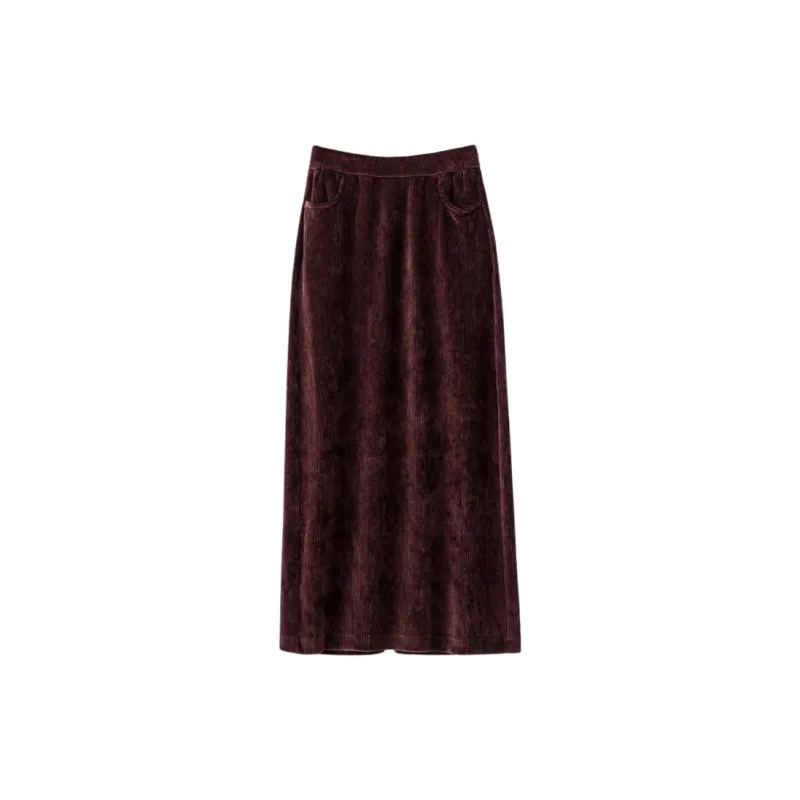 Late White Casual Long Skirt Women's-2