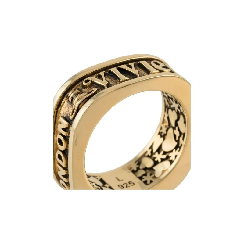 Vivienne Westwood Scilly Engraved Square Ring-2