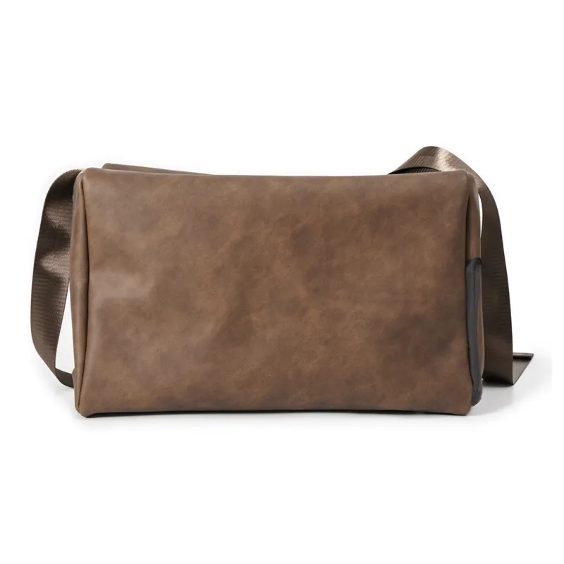 Slazenger Soft PU Leather Cell Phone Pouch Casual Workwear Messenger Bag Crossbody Bag Regular Men's Black Gray Khaki-12