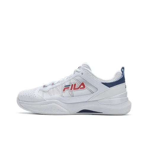 FILA Cushioning Wear Resistant Low Top Tennis Shoes Women's White Red