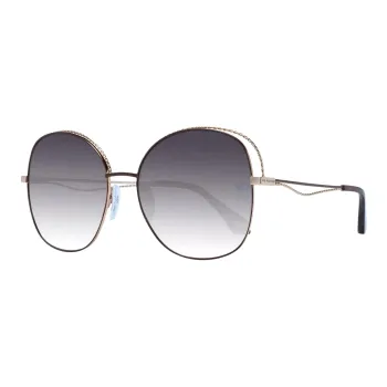 Ana Hickmann Metal Oval Sunglasses Women's Gold