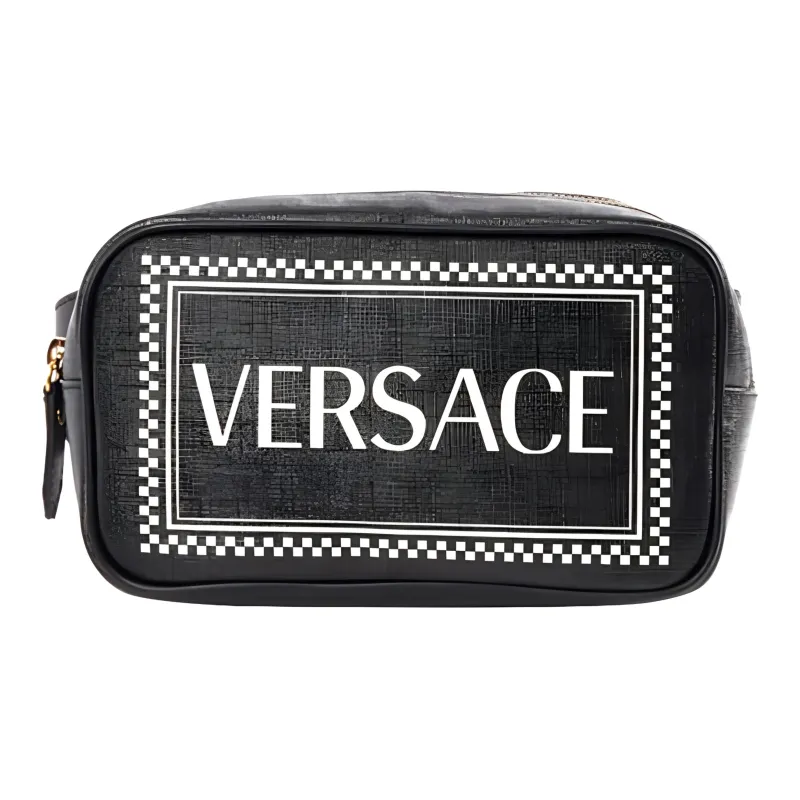 VERSACE Leather Sling Bag Fanny Pack Women's Black-0