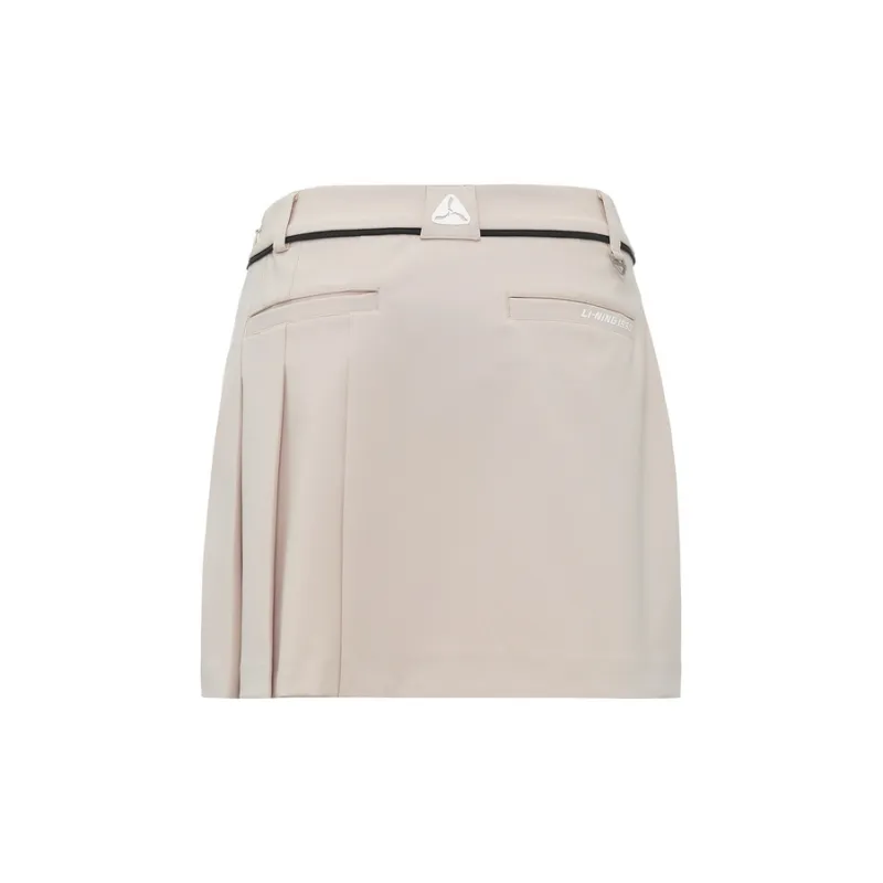LI NING 1990 Golf Series Casual Short Skirts Women's Coast Gray-1