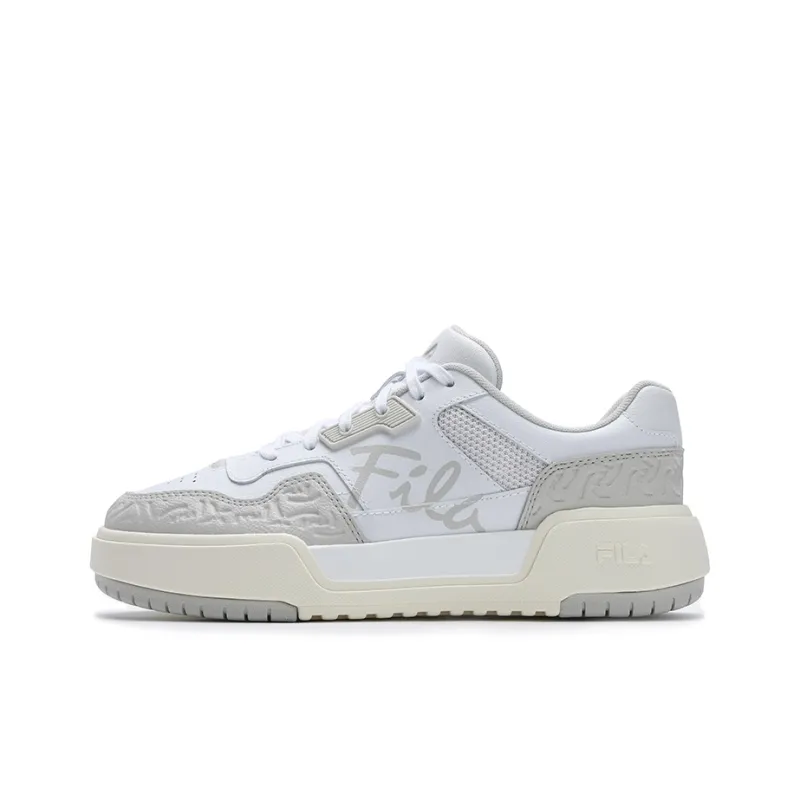 FILA Abrasion-Resistant Low-Top Skateboard Shoes Women's White Gray-0