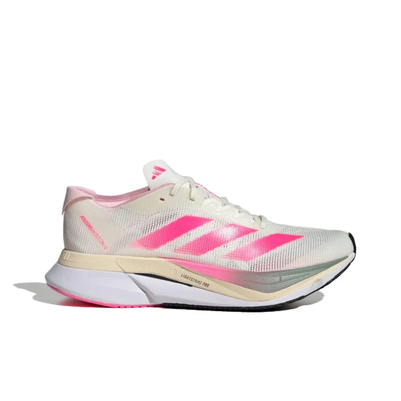 Adidas Adizero Boston 12 Cushioning, Wear Resistant Low Top Running Shoes Women's Ecru-1