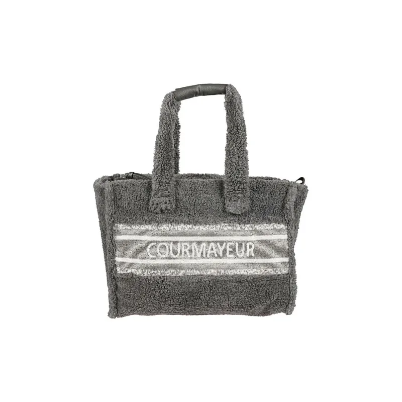 De Siena Synthetic Fur Handbag Women's Gray-0