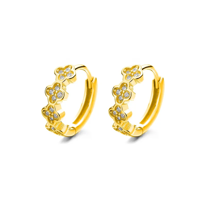 KING OF BLING 925 Sterling Silver With Zircon Stud Earrings Women's-4