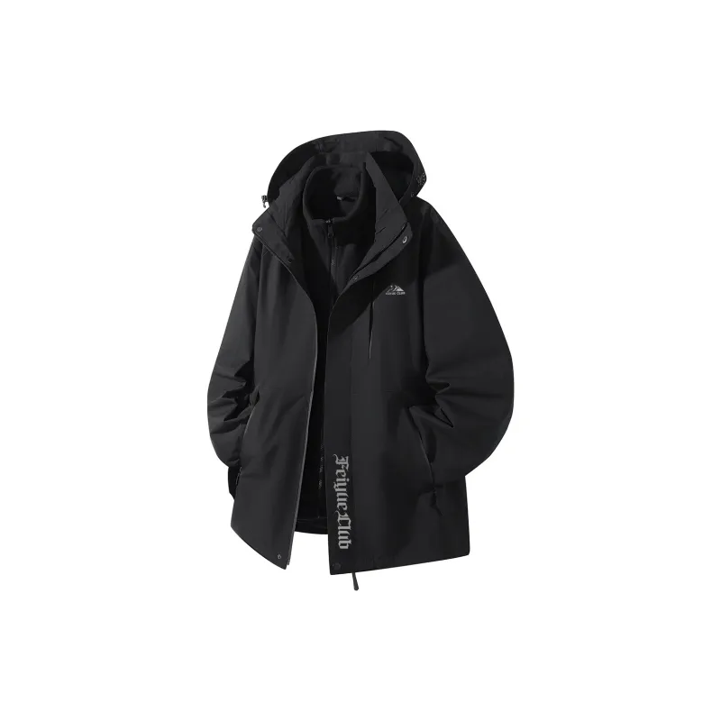 Feiyue Water-Resistant Windproof Warm Cold-Resistant Windbreaker Jacket Unisex Glacier White-10