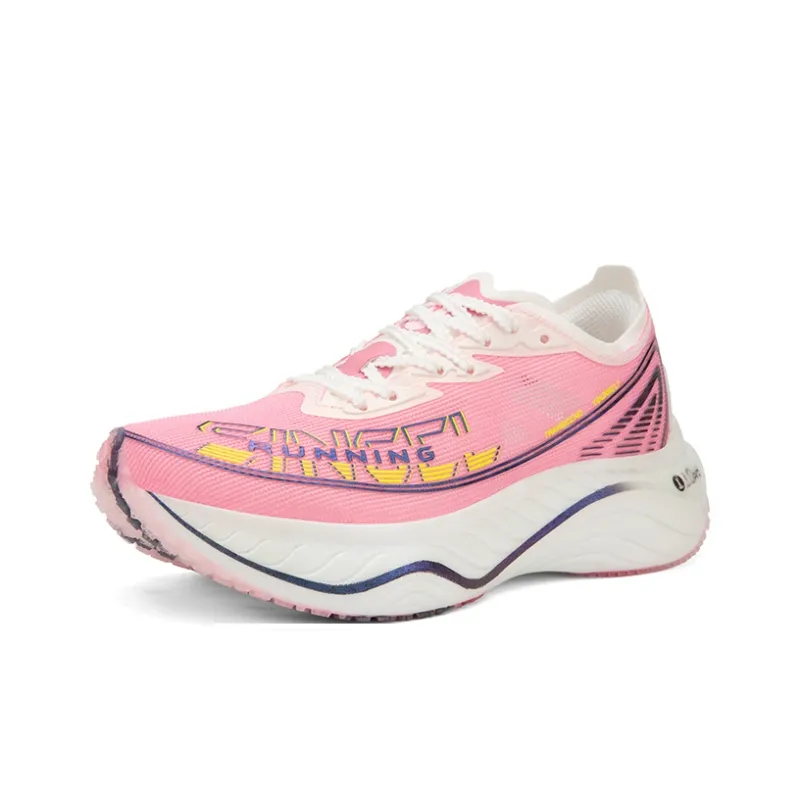 Jianjie Cushioning Lightweight Rebound Low Top Marathon Training Long Distance Running Sprint Running Shoes Unisex Pink-2