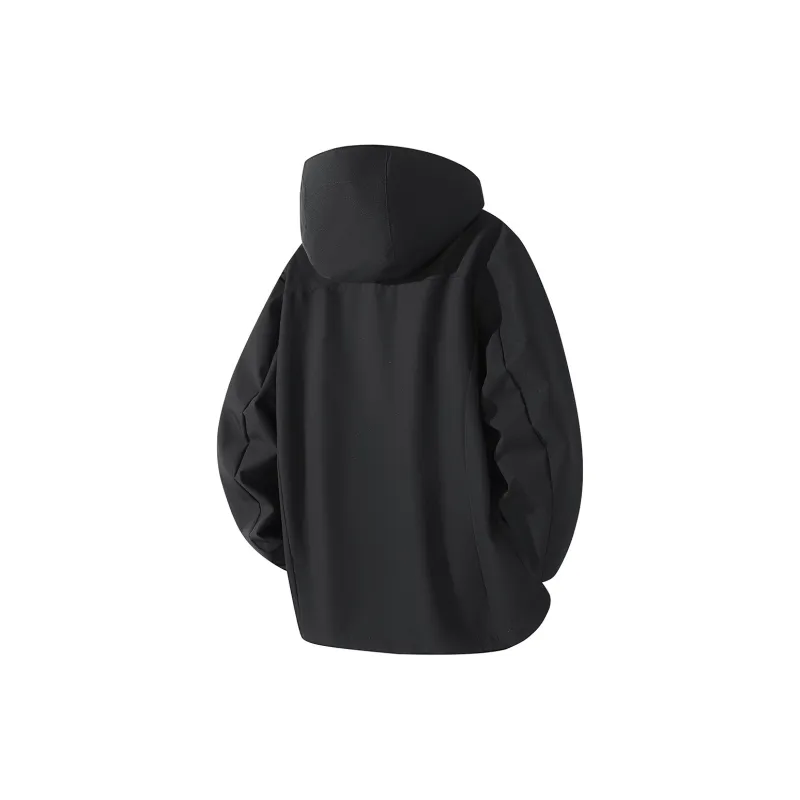 Feiyue Water-Resistant Windproof Warm Cold-Resistant Windbreaker Jacket Unisex Glacier White-3