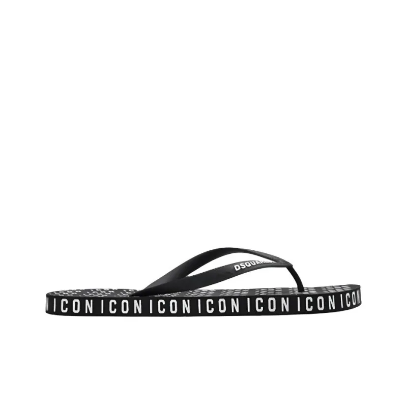 DSQUARED 2 Icon All Over Logo Printed Flip Flops-1