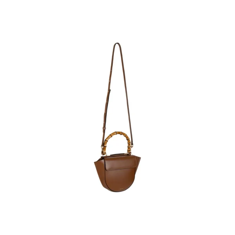 Wandler Cow Leather Shoulder Bag, Crossbody Bag, Handbag Mini Women's Brown-1