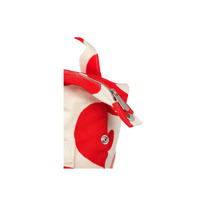 Marimekko Cotton Backpack Large Size Unisex Red & White-3
