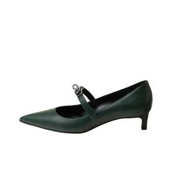 HERMES Kiara Slim Heel High Heels 4cm Women's Dark Green