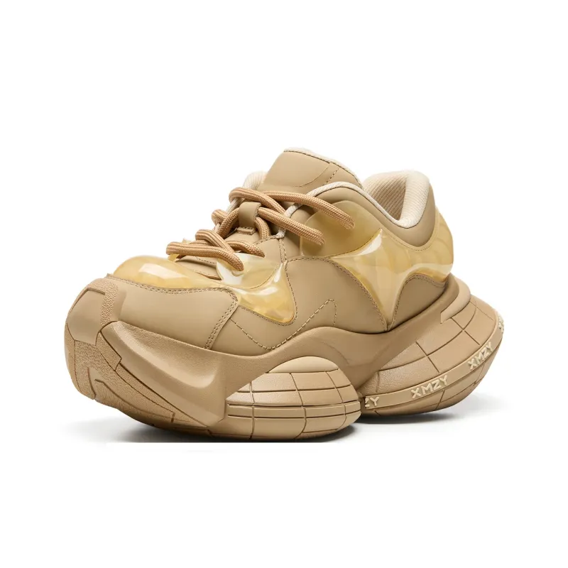 XMZY Interstellar Frisbee Series Chunky Sneakers Women's Low Top Cold Light Gunmetal/Angora Red/Guava Pink/Sand Peach/Pearl White-19