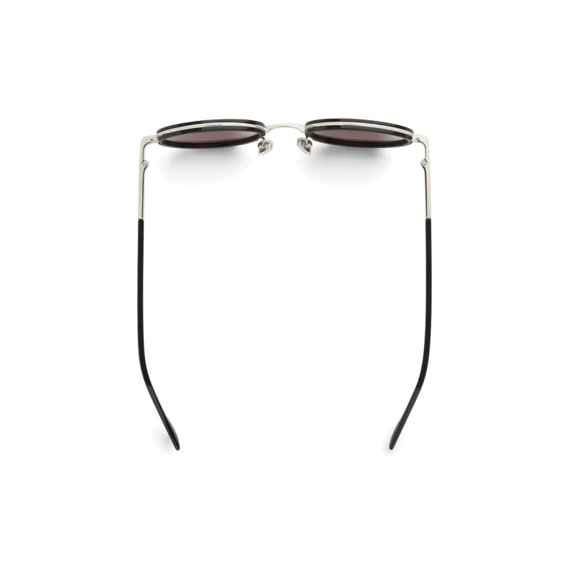 Bottega Veneta Acetate Metal Irregular Shape Sunglasses Men's Black-2