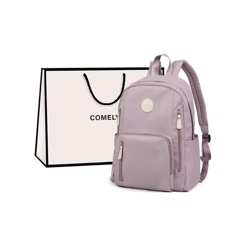 COMELY Fabric Laptop Backpack Regular Women's Ecru-6