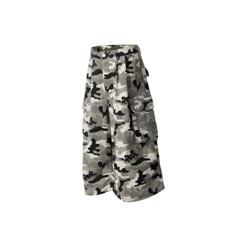 VINMUK Denim Shorts Unisex Camouflage-2