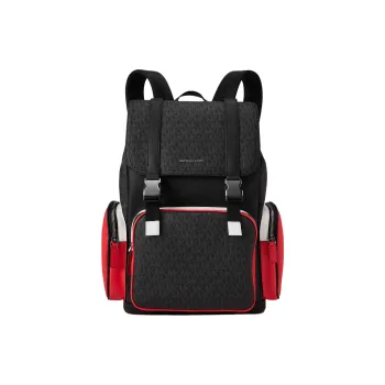 MICHAEL KORS MK Cooper Backpack Large Size Men's Black/Red
