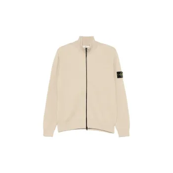 STONE ISLAND Logo Patch Zip Up Cardigan