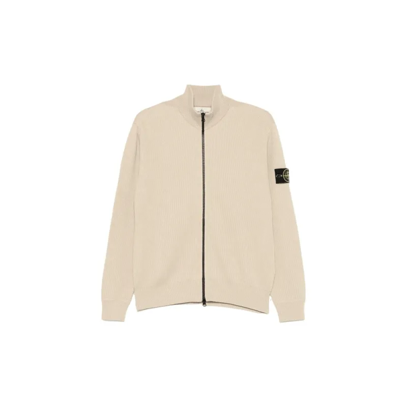 STONE ISLAND Logo Patch Zip Up Cardigan-0