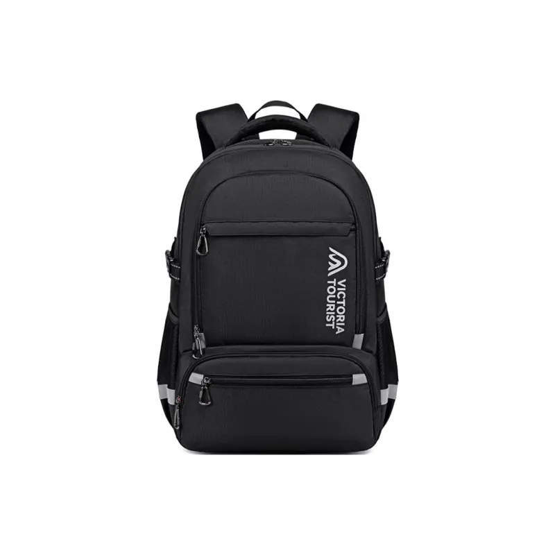 Victorian Traveler Fabric Double Shoulder Backpack Regular Unisex Silver Gray-7