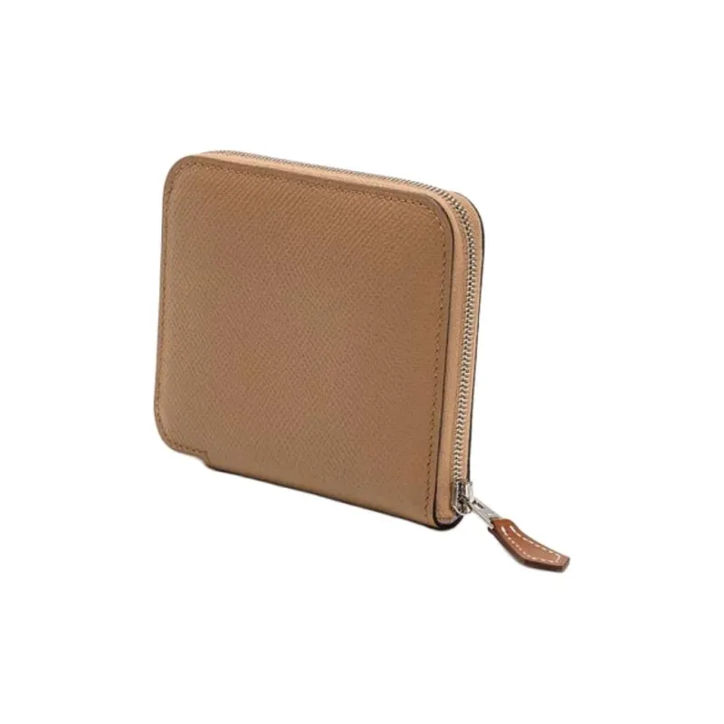HERMES Silk'In Epsom And Barenia Cow Leather Coin Purse Women's 0M CHAI Milk Tea Beige-1
