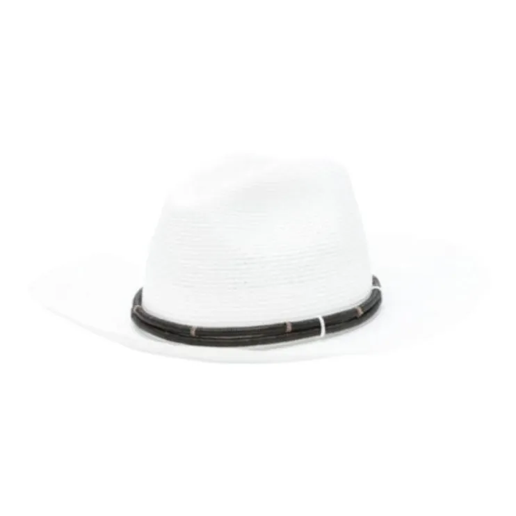 Brunello Cucinelli Leather Band embellished Fedora-0