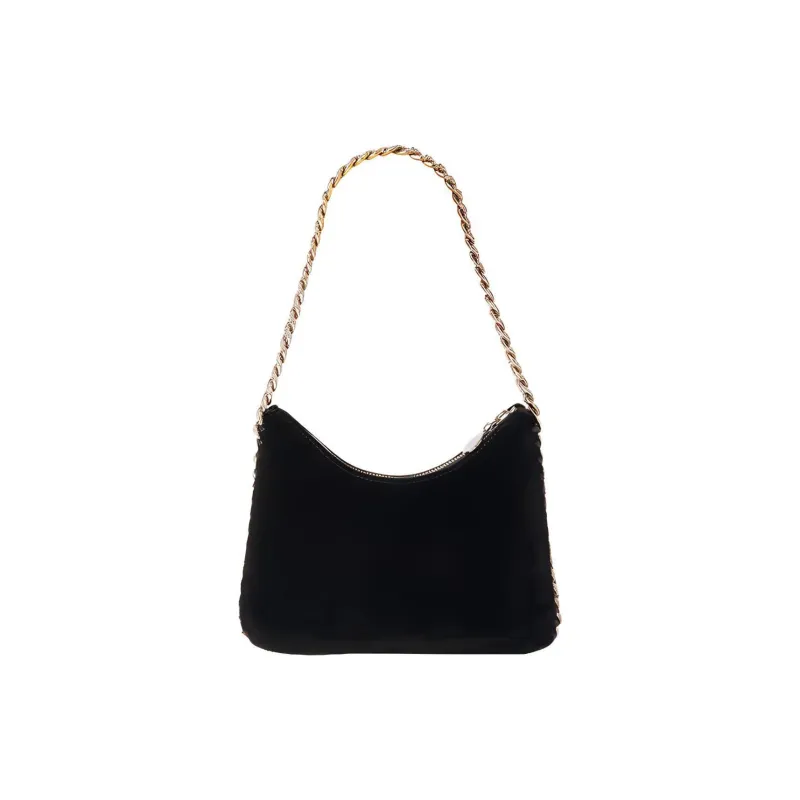 Stella McCartney Falabella Velvet Shoulder Bag Mini Women's Black-1