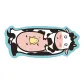 Blue Floral Cow