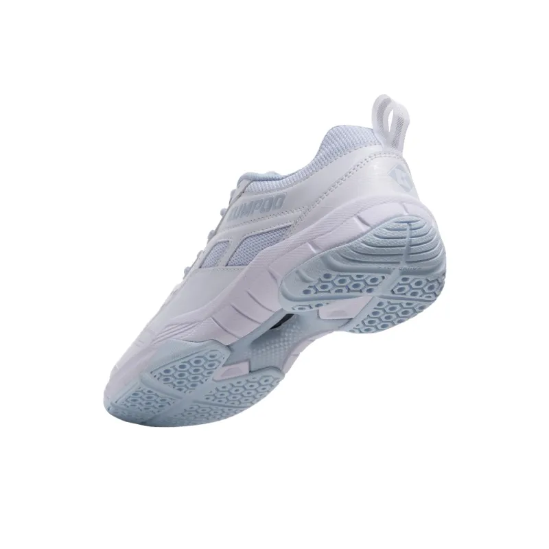 KUMPOO Cushioning Breathable Support Low-Top Badminton Shoes Unisex White Light Blue-3