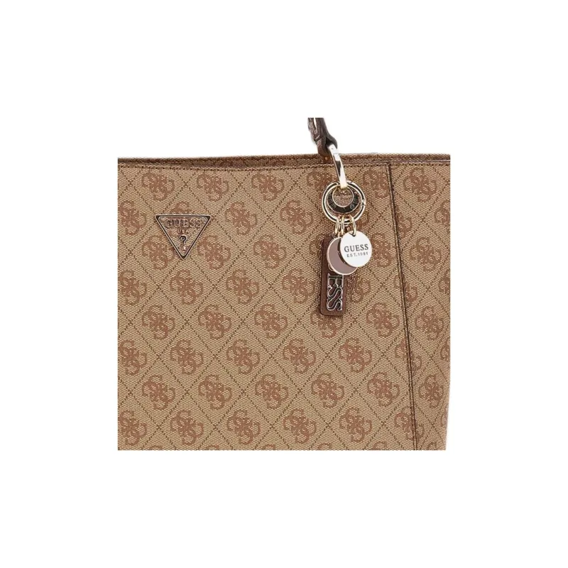 GUESS Artificial Leather Tote Bag Shopping Bag Shoulder Bag Handbag Women's Brown-3