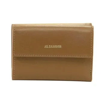 JIL SANDER Leather Wallet Women's Light Brown