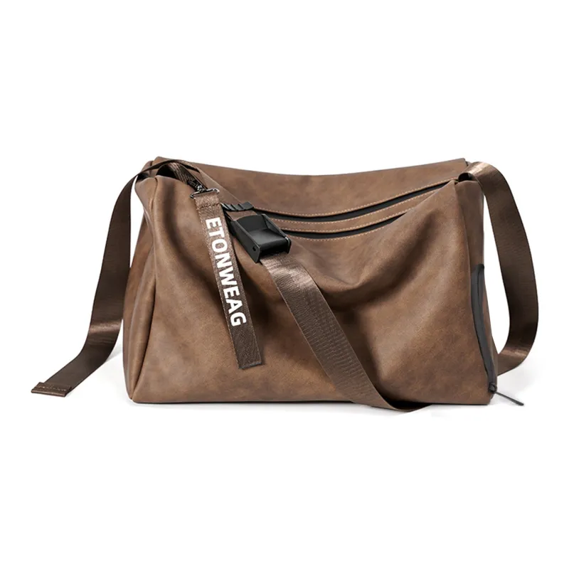 Slazenger Soft PU Leather Cell Phone Pouch Casual Workwear Messenger Bag Crossbody Bag Regular Men's Black Gray Khaki-11