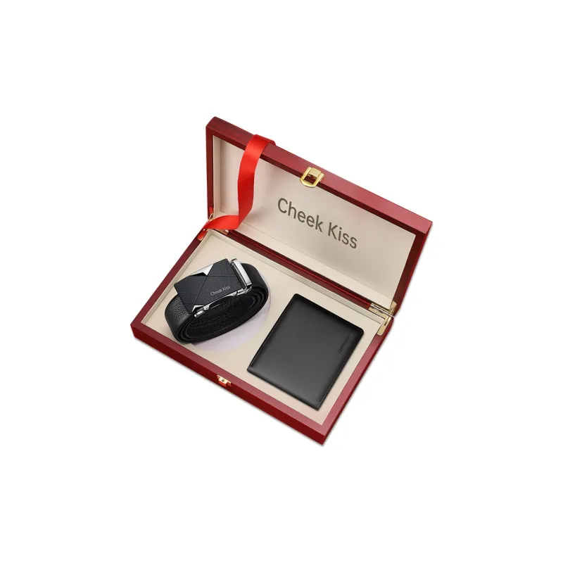 Cheekkiss Cow Leather Belt Father's Day Men's Black 3.5cm-17